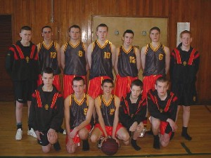 Abbey U-16 Basketball Team 2002/03 - Seamus Toner, Sean Bradley, Niall Duffy, Cal Duffy, Brendan Allen, Dean Curran, Gerard McGarvey, Fergal Campbell, Donal Adams, Conor Burns, Scott Rafferty, Fiachra McKernan